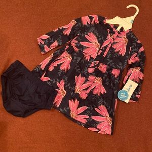 NWT Carter’s sz 6mos pink and blue floral dress with pair of blue bottom